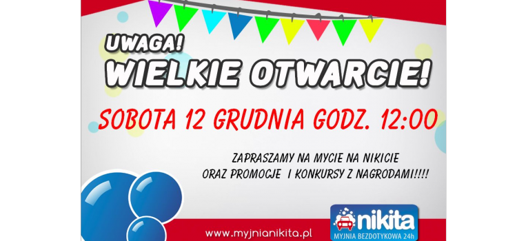 Nowa myjnia samoobsługowa na Wojnowie zaprasza na otwarcie 12. grudnia! Rozdamy prezenty i karnety na mycie!