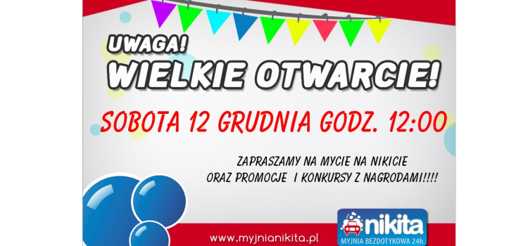 Nowa myjnia samoobsługowa na Wojnowie zaprasza na otwarcie 12. grudnia! Rozdamy prezenty i karnety na mycie! Nowa myjnia samoobsługowa na Wojnowie zaprasza na otwarcie 12. grudnia! Rozdamy prezenty i karnety na mycie!